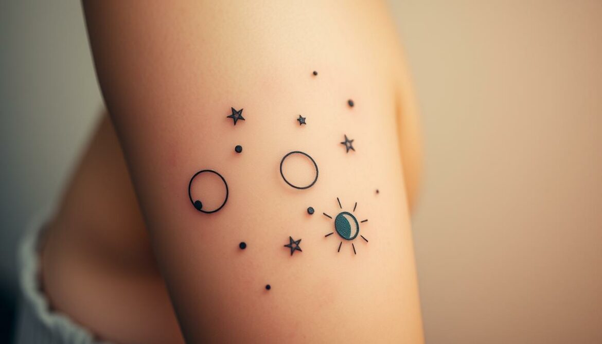 Minimalistische Astro-Tattoos