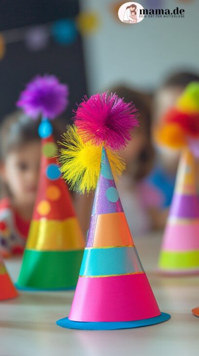 Bunte Hüte für Fasching im Kindergarten basteln

