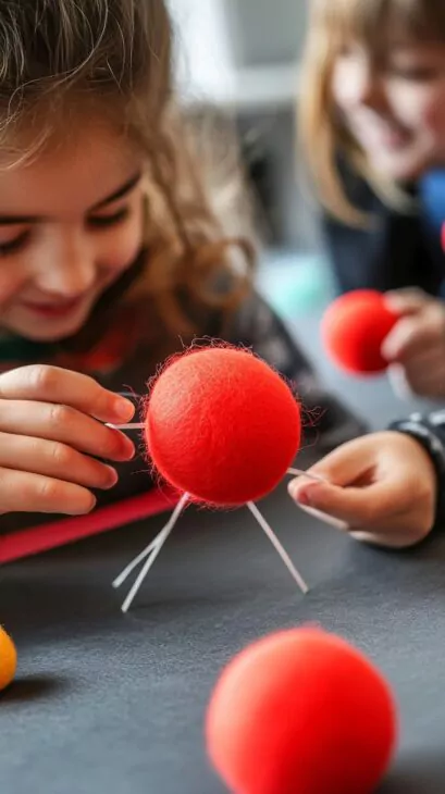 Clownsnasen aus Filz für Kinder basteln