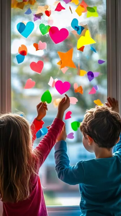 Fensterbilder aus Transparentpapier für Fasching basteln