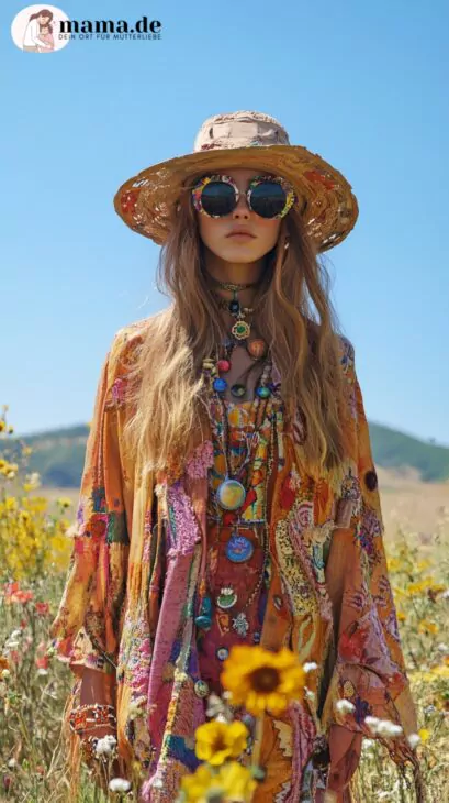 Vintage Hippie Kleidung im Retro-Stil