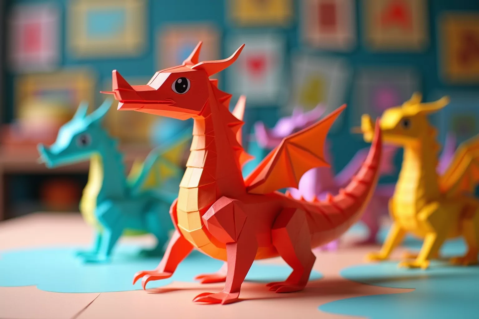8 Drachen basteln Vorlagen für kreative Bastelzeit