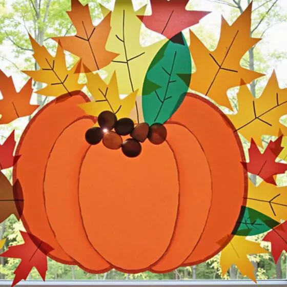 8 Herbst Basteln Kinder Fenster Ideen zum Nachmachen